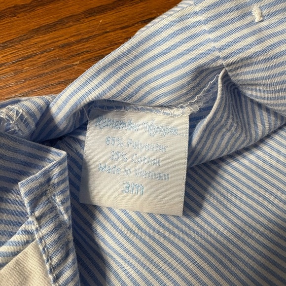 Remember Nguyen Blue Striped Baby Romper with Easter Bunny Design - Picture 3 of 4